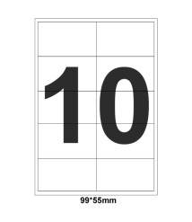 Etichete autoadezive A4, 100 foi, 10 buc, 99*55 mm